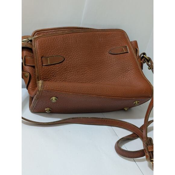 Vintage Dooney and Bourke Brown Crossbody All Weather Leather Bag with Buckles - Picture 5 of 10